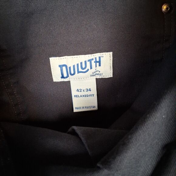 Duluth Flex Fire Hose 42x34 Relax Fit Black Canvas Carpenter Pants Inseam 32 - Picture 5 of 7